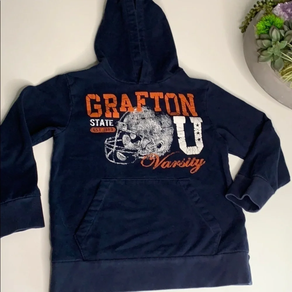 Children’s Place Grafton State U Hooded Sweatshirt medium boys navy